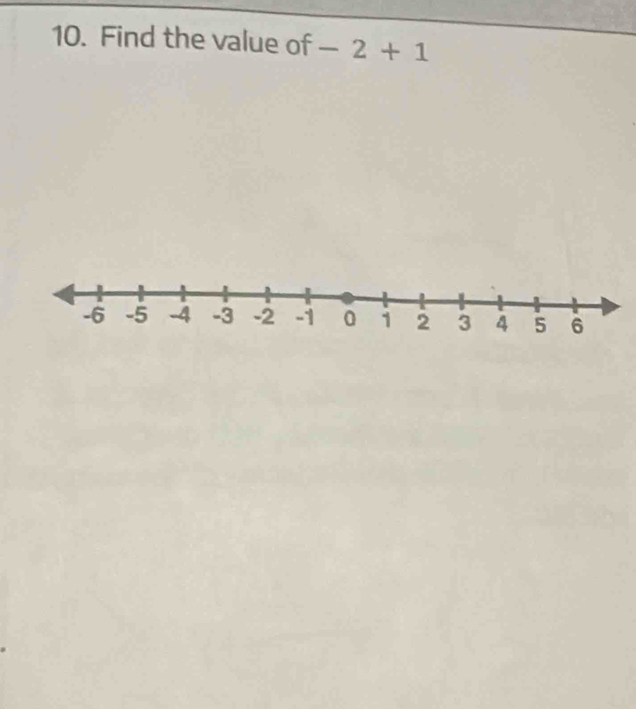 Find the value of -2+1