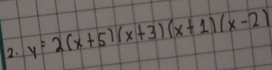 y=2(x+5)(x+3)(x+1)(x-2)