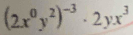 (2x^0y^2)^-3· 2yx^3