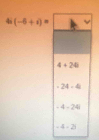 4i(-6+i)=□