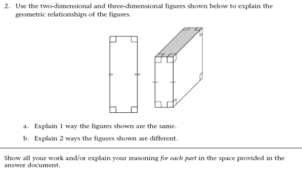 Solved: Use the two-dimensional and three-dimensional figures shown ...