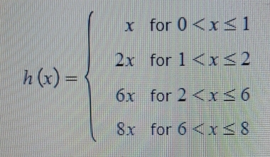 h(x)=beginarrayl xfor0