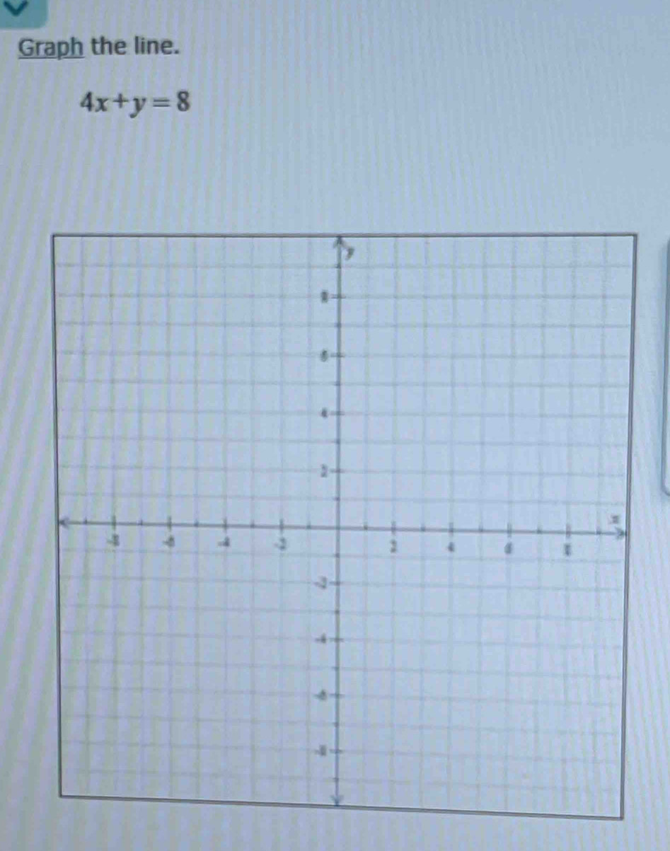 Graph the line.
4x+y=8