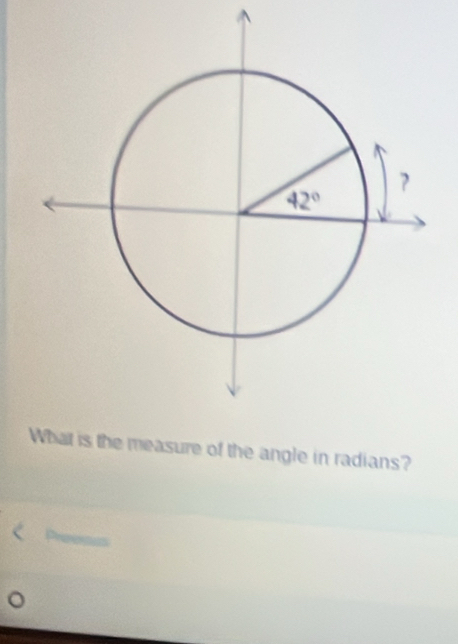 measure of the angle in radians?