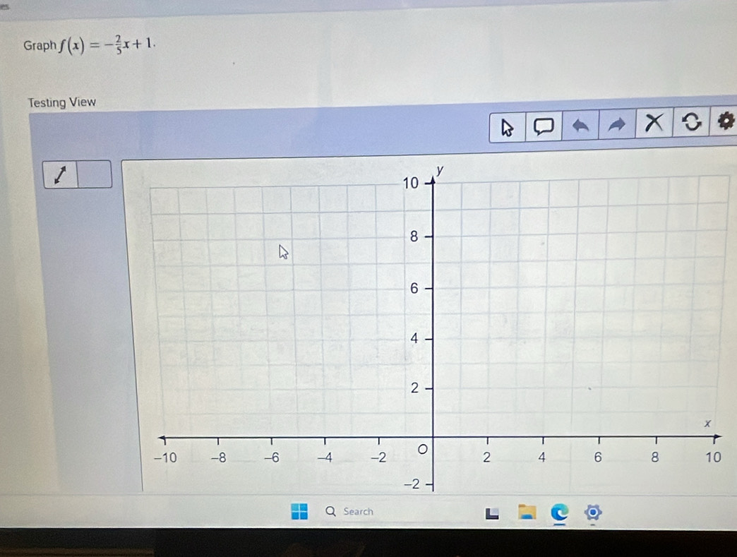 es 
Graph f(x)=- 2/5 x+1. 
Testing View 
0 
Search