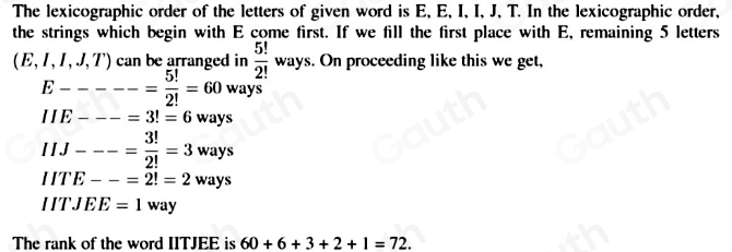 Solved: If the letters of the word IITJEE are permuted in all possible ...