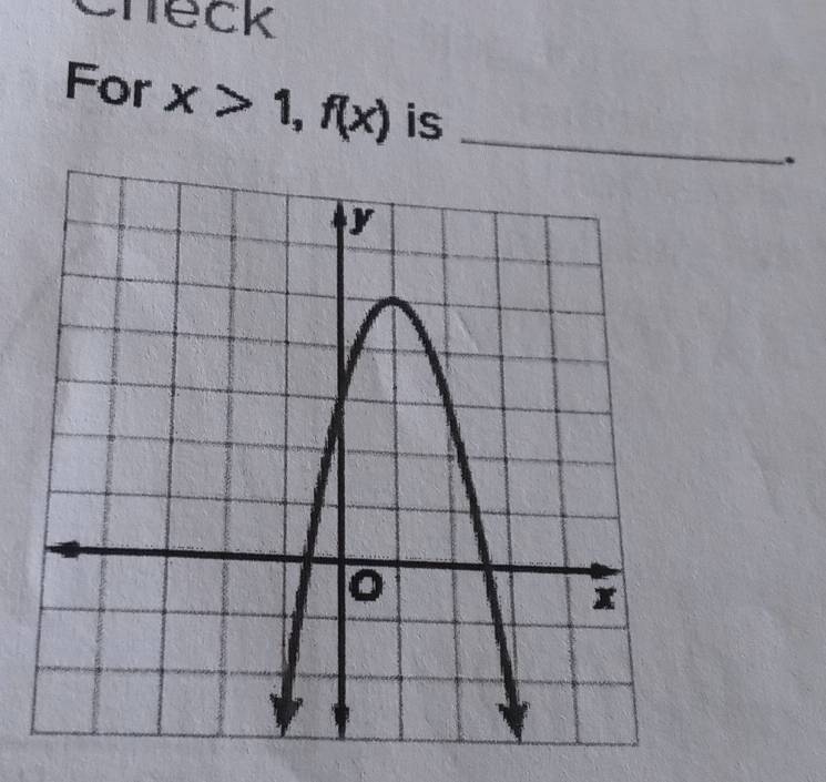 Check 
For x>1, f(x) is_ 
.