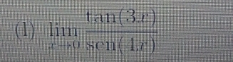 (1) limlimits _xto 0 tan (3x)/sec 11(4x) 