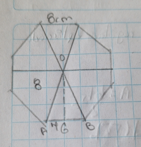 8cm
O
8
A 16 B