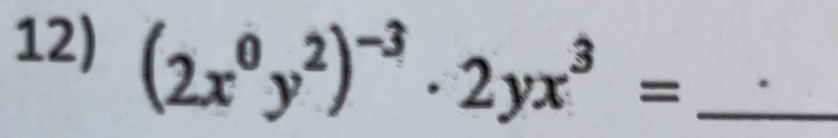 (2x^0y^2)^-3· 2yx^3= _