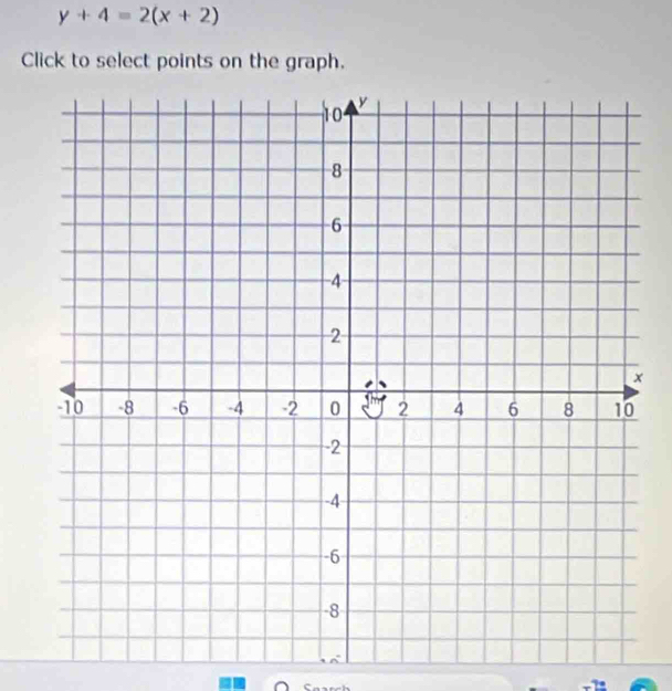 y+4=2(x+2)
Click to select points on the graph.
7