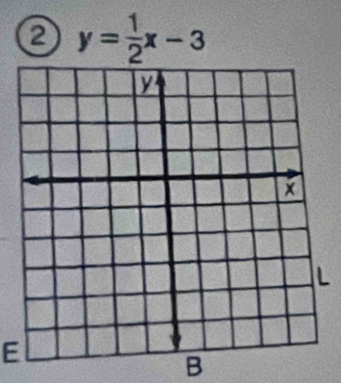 0 y= 1/2 x-3
L 
E
B