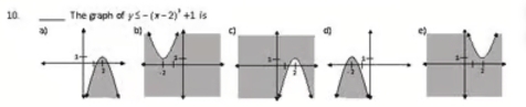 10 _The graph of y≤slant -(x-2)^2+1 is