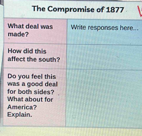 The Compromise of 1877 
..