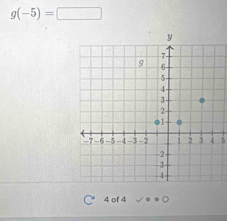 g(-5)=□
5
4 of 4