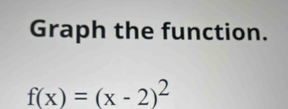 Graph the function.
f(x)=(x-2)^2