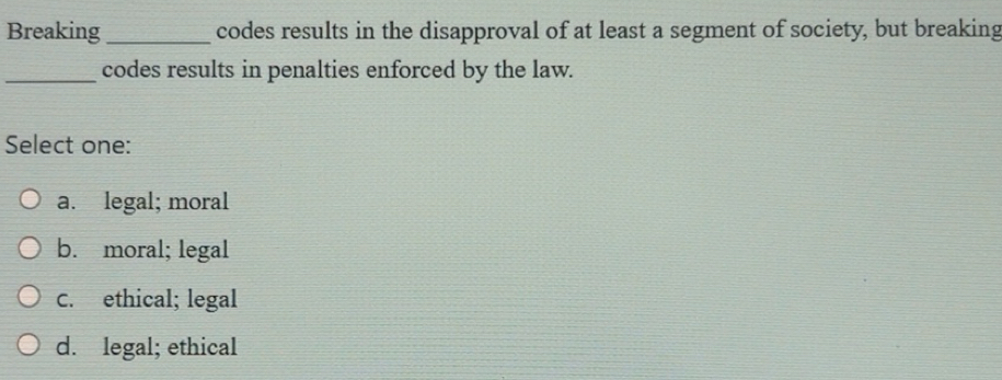 Solved: Breaking _codes results in the disapproval of at least a ...