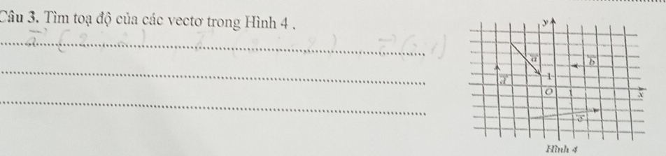 Tìm toạ độ của các vectơ trong Hình 4. y
_ 
_
overline a _ overline b
A
vector X 1
_
h
Hình 4