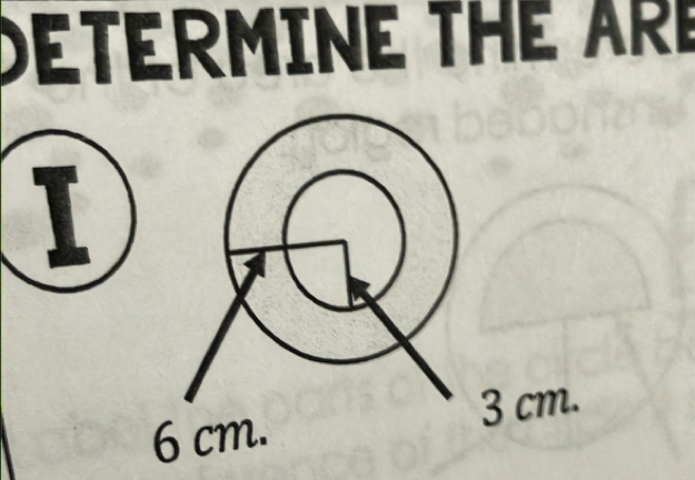 DETERMINE THE ARE 
I
6 cm. 3 cm.