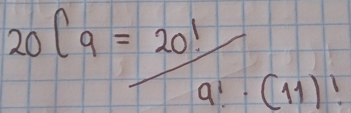 20(9=frac 9=2! a^1· (11)!