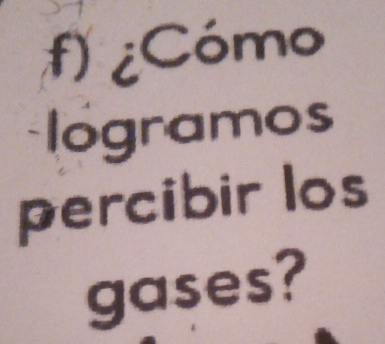 ¿Cómo 
logramos 
percibir los 
gases?