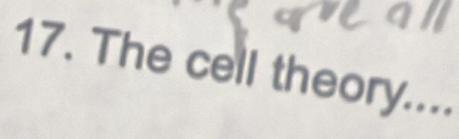 The cell theory....