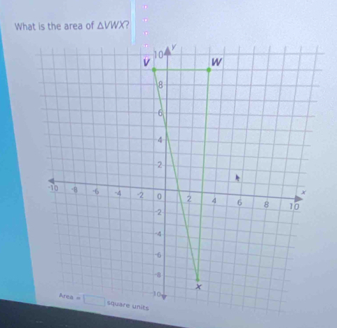 What is the area of △ VWX