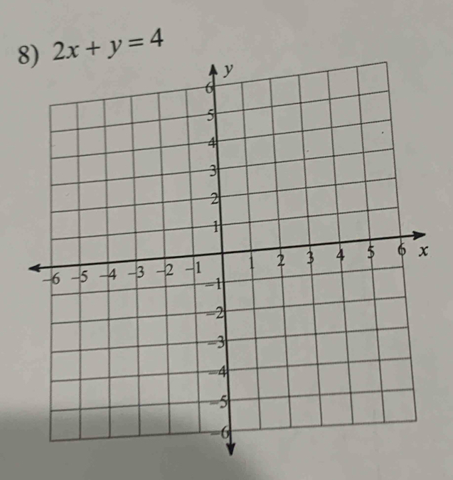 8 2x+y=4