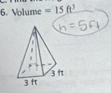 Volume=15ft^3