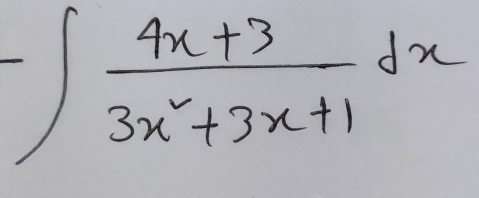 -∈t  (4x+3)/3x^2+3x+1 dx