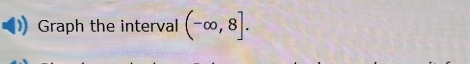 Graph the interval (-∈fty ,8].