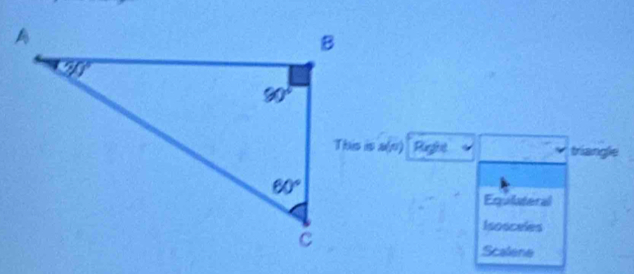 Raght triangle
Equilateral
Isosceles
Scalene