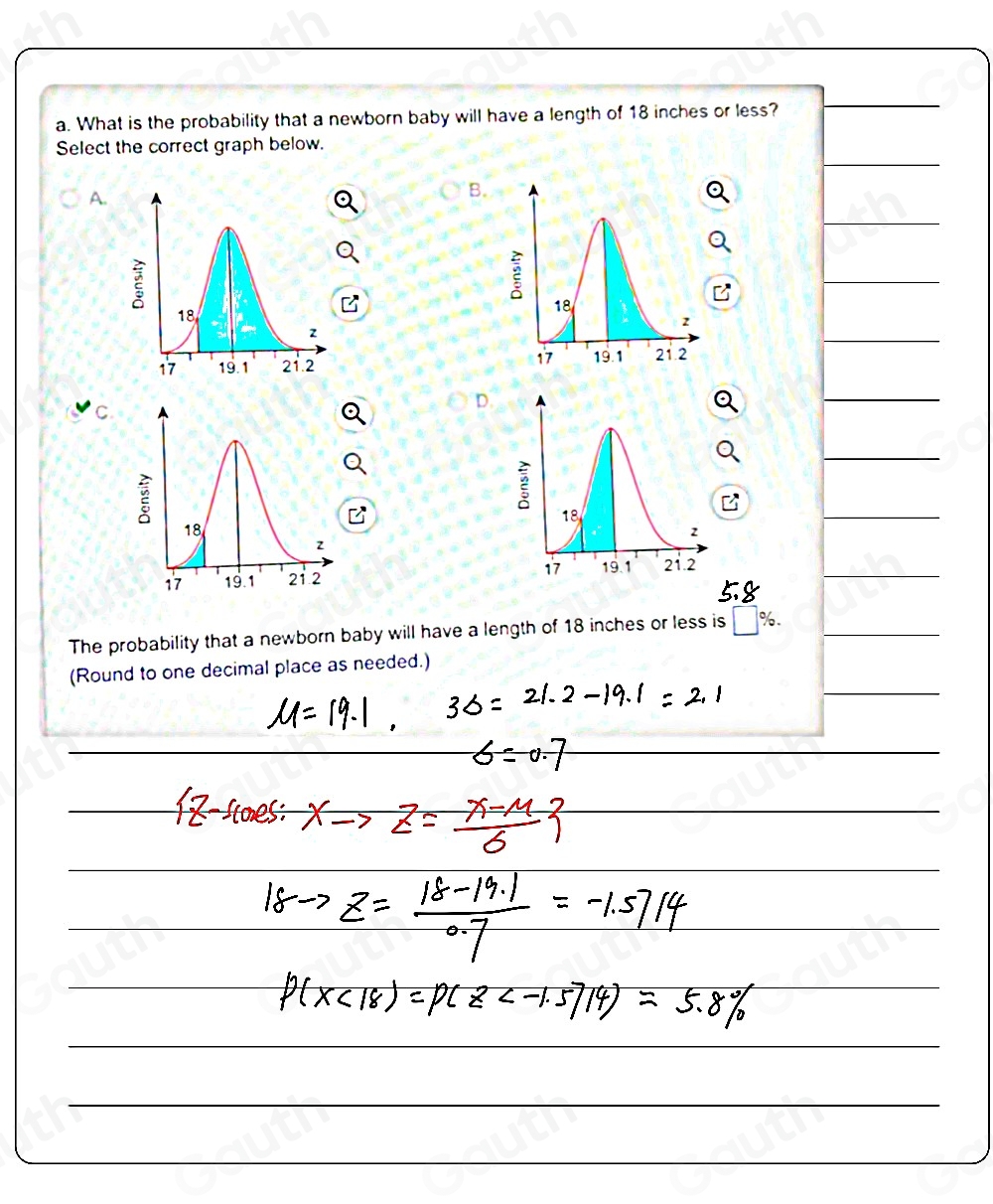 Solved: What is the probability that a newborn baby will have a length ...