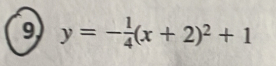 y=- 1/4 (x+2)^2+1