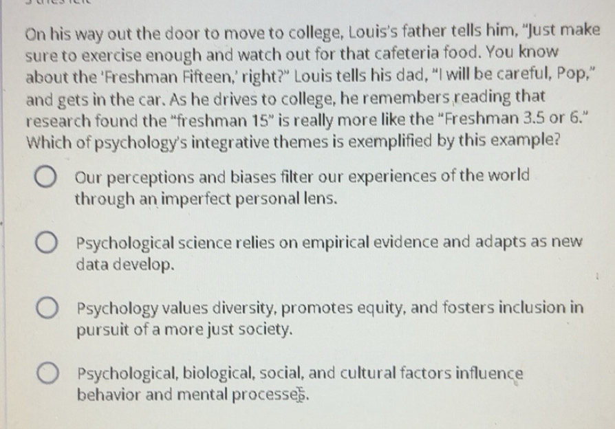 Solved: On his way out the door to move to college, Louis’s father ...