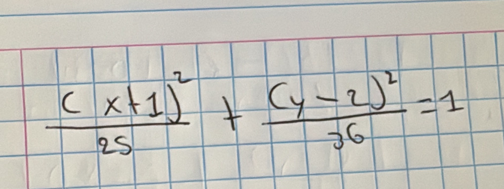 frac (x+1)^225+frac (y-2)^236=1