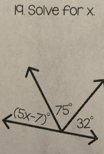 Solve for x.