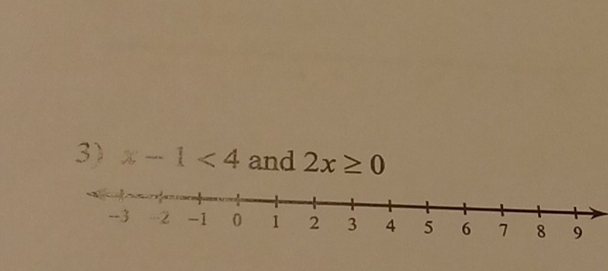 x-1<4</tex> and 2x≥ 0