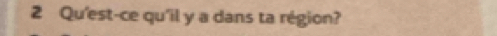Qu'est-ce qu'il y a dans ta région?