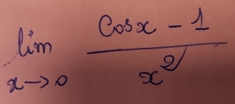 limlimits _xto 0 (cos x-1)/x^2 