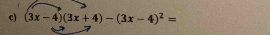 (3x-4)(3x+4)-(3x-4)^2=