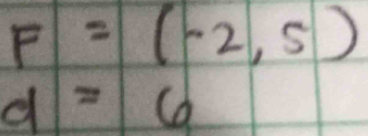 F=(-2,5)
d=6