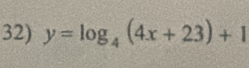 y=log _4(4x+23)+1