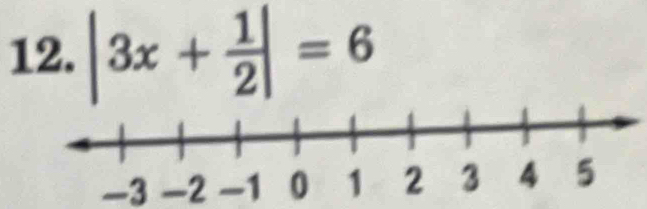 |3x+ 1/2 |=6
−3 −2 −1 0