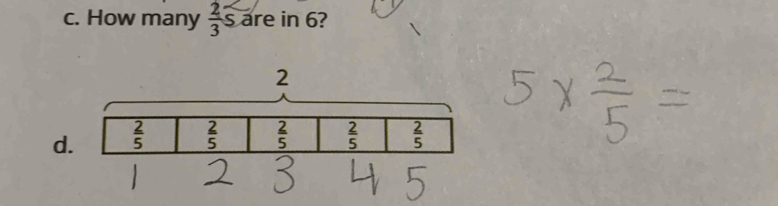 How many  2/3 s are in 6?
d