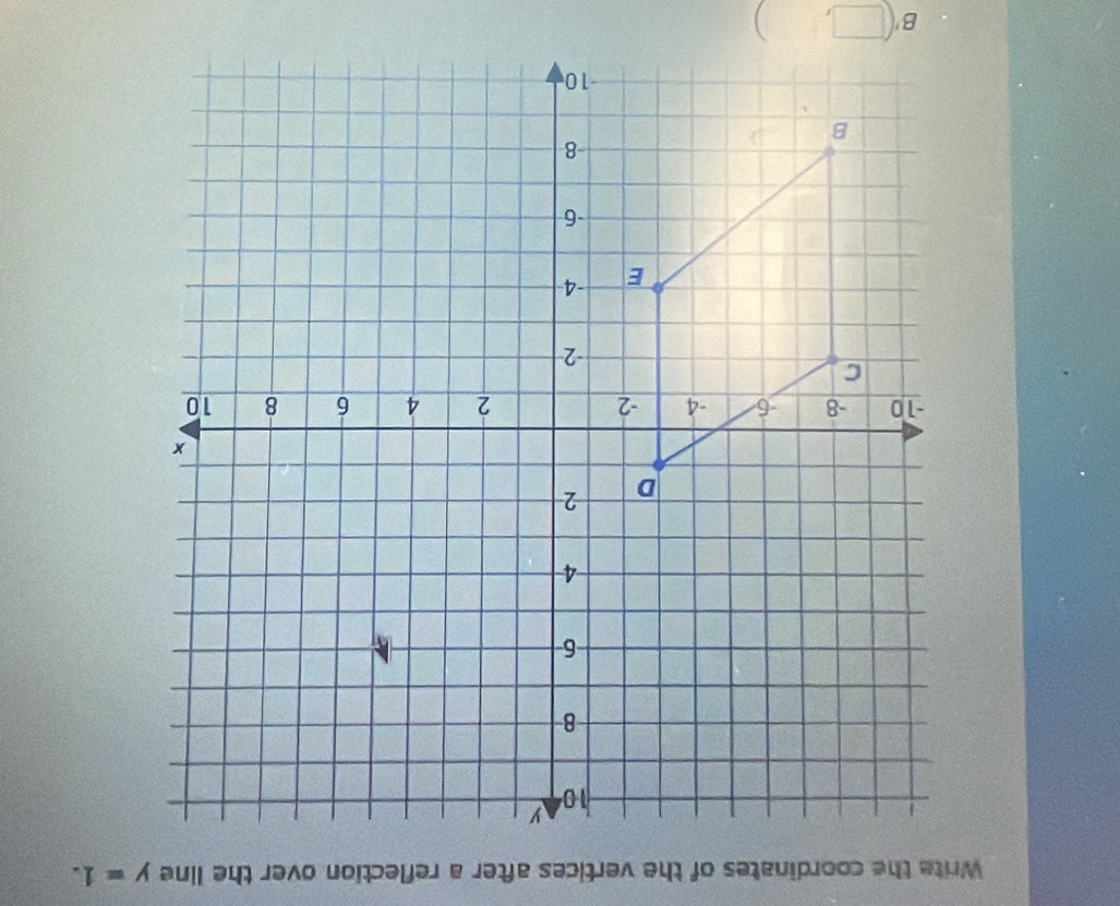 y=1.
B'(□