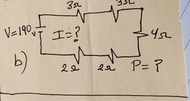 32
V=190 I= us2 
b) 2s 22 P= I