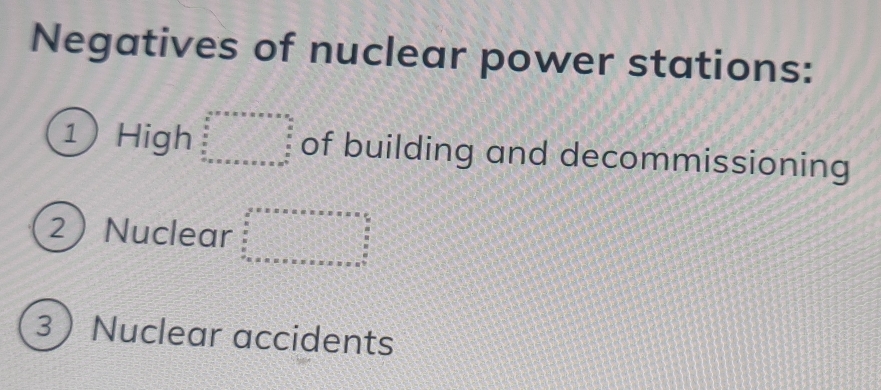 Negatives of nuclear power stations:
1) High beginarrayr -x+x=x* x*   3/2 x2 x x=x* x+x* x=x^23 of building and decommissioning
2 Nuclear beginarrayr 2+x>x+x* x* x* x+a=x2  a y/x +x* x+x* x* x* x+a+a+x+x* x*  frac x= x/4 endarray
3 Nuclear accidents