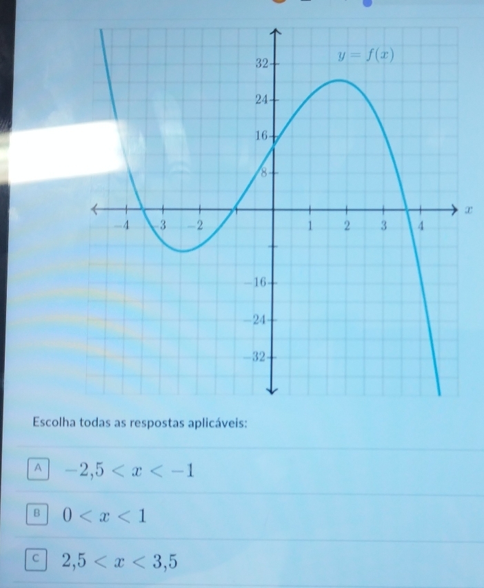 Escolhs:
A -2,5
B 0
C 2,5