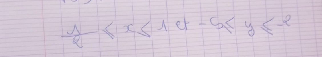  1/2 ≤ x≤ 1et-5≤ y≤ -2